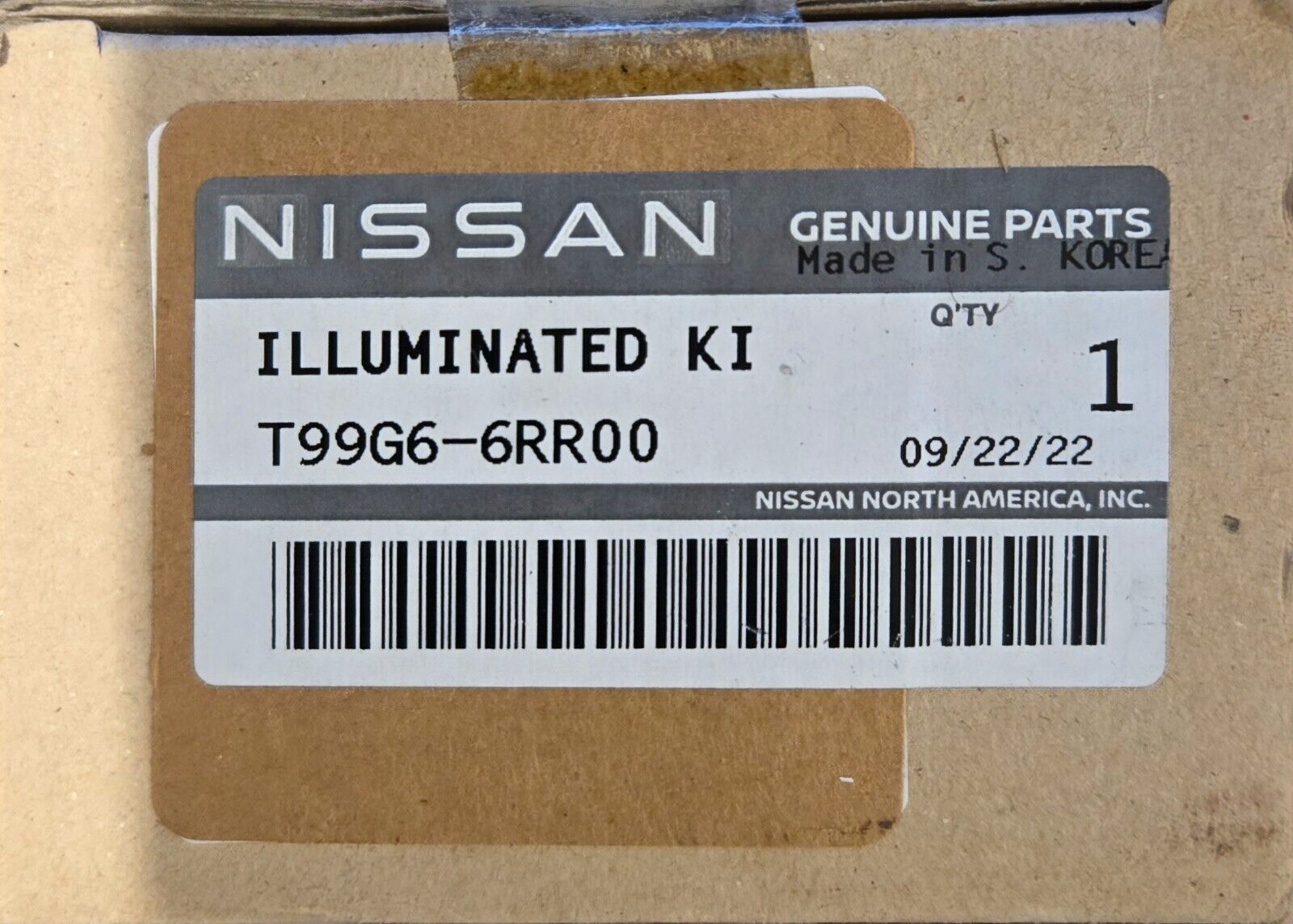 OEM Nissan T99G6-6RR00 Illuminated Kick Plates  With Harness 2021-2024 Rogue 