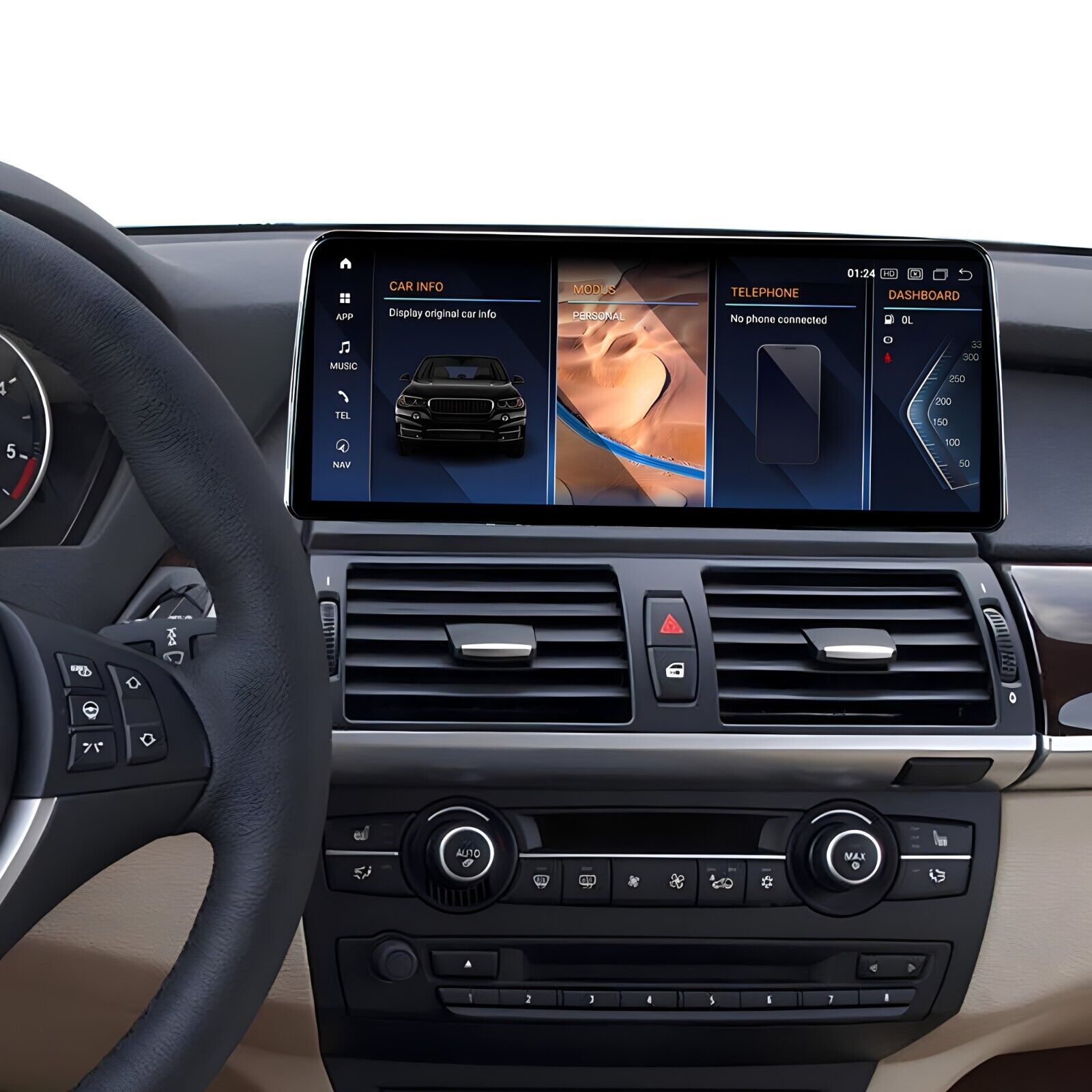 4+64G12.3''Screen Display GPS Android 13 CarPlay WIFI For BMW X5 X6 E70 E71 CIC 