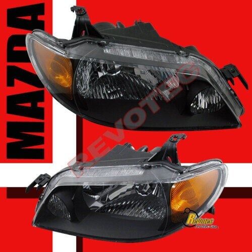 01 02 03 Mazda Protege DX LX ES JDM Black Headlights RH & LH
