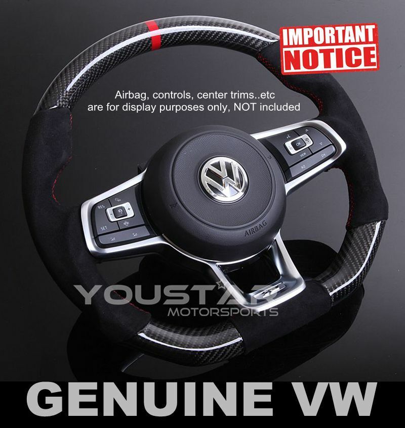 CARBON Suede Alcantara Steering Wheel Red Line for VW Golf MK7 GTi Polo Jetta