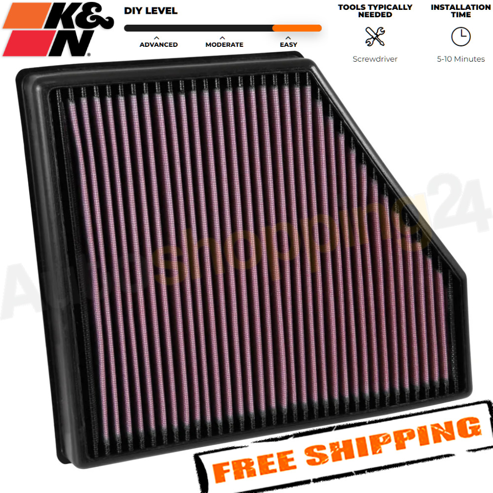K&N 33-5047 Replacement Air Filter for 17-23 Chevrolet Camaro SS/ZL1 6.2L V8 Gas