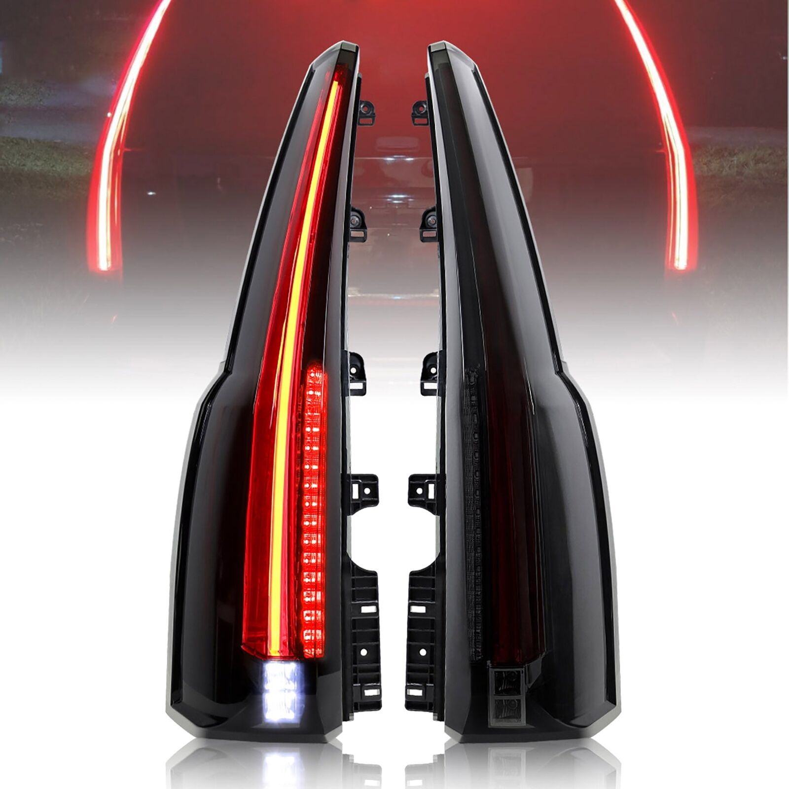 Smoked LED Tail Lights Rear Lamps for 2015-2020 Chevrolet Chevy Tahoe Suburban