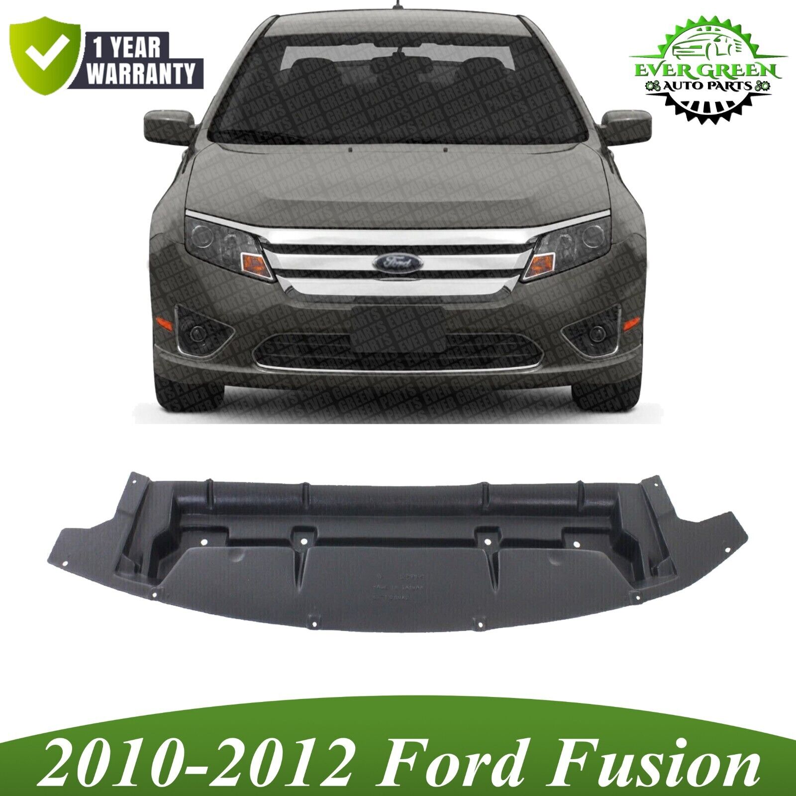 Front Bumper Lower Valance Engine Cover Textured Plastic For 2010-12 Ford Fusion