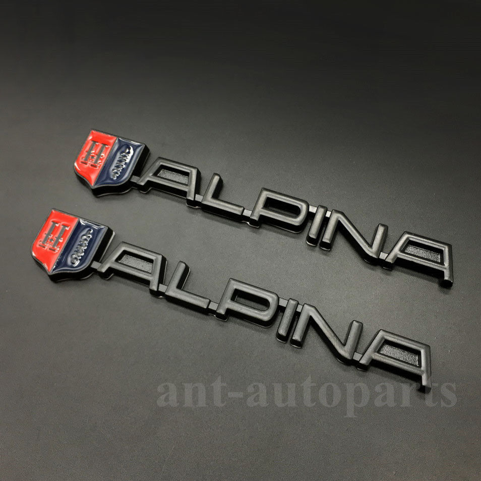 2x Metal Alpina Emblem Badge Sticker Auto Trunk Rear Tailgate Car Hood