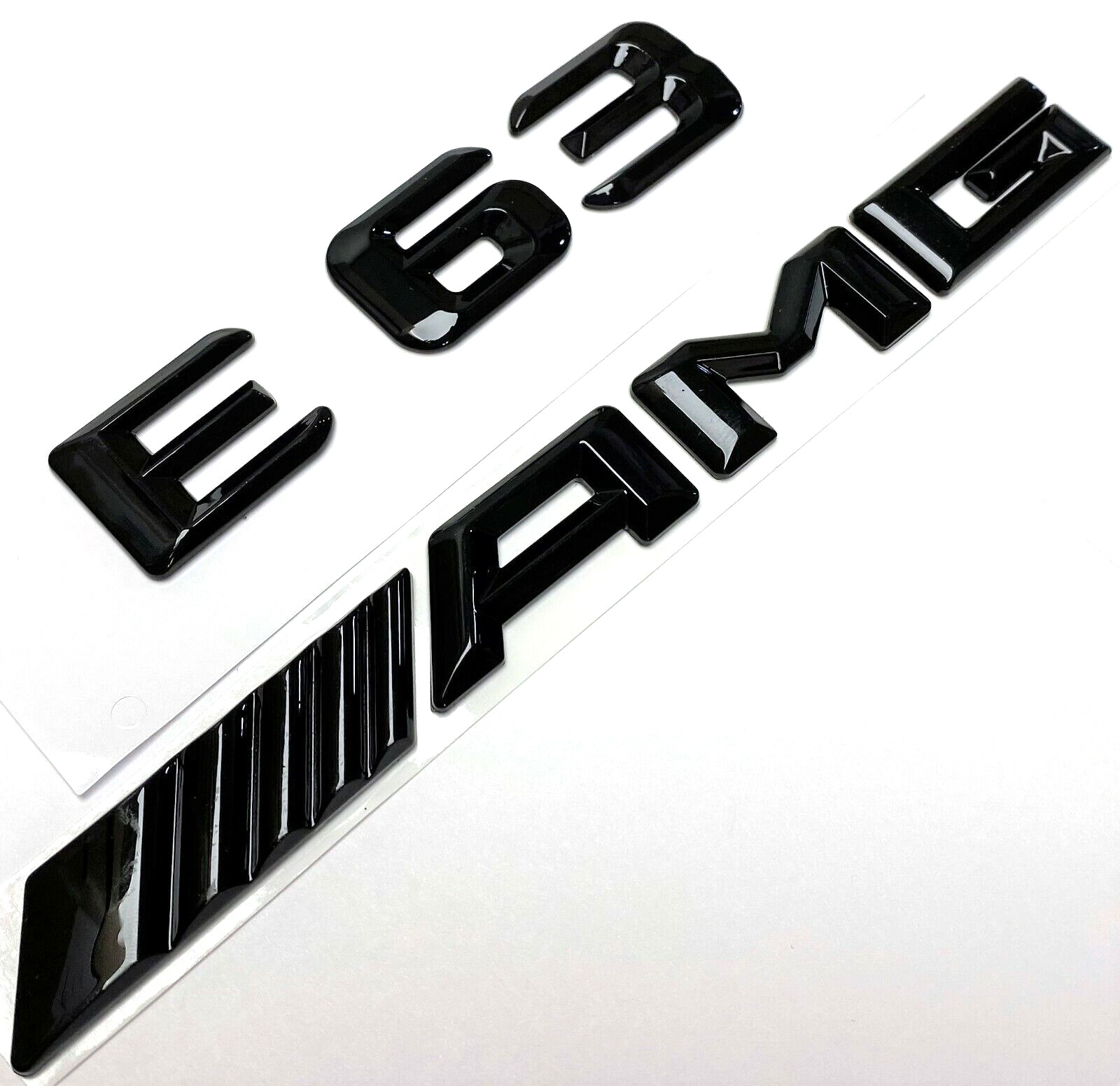 #1 BLACK E63 + AMG FIT MERCEDES REAR TRUNK EMBLEM BADGE NAMEPLATE DECAL NUMBERS