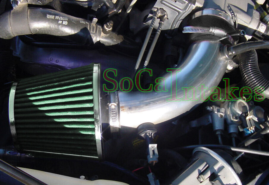 Black Green Air Intake Kit & Filter For 90-93 Oldsmoible Cutlass Supreme 3.1L V6