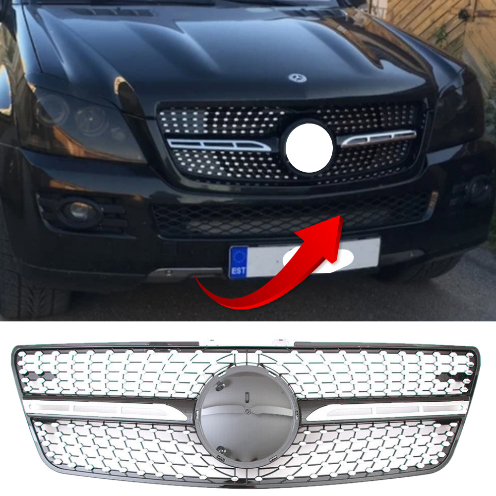 Black Grille Front Grill For Mercedes Benz ML320 ML350 ML500 ML63 W164 2009-2011