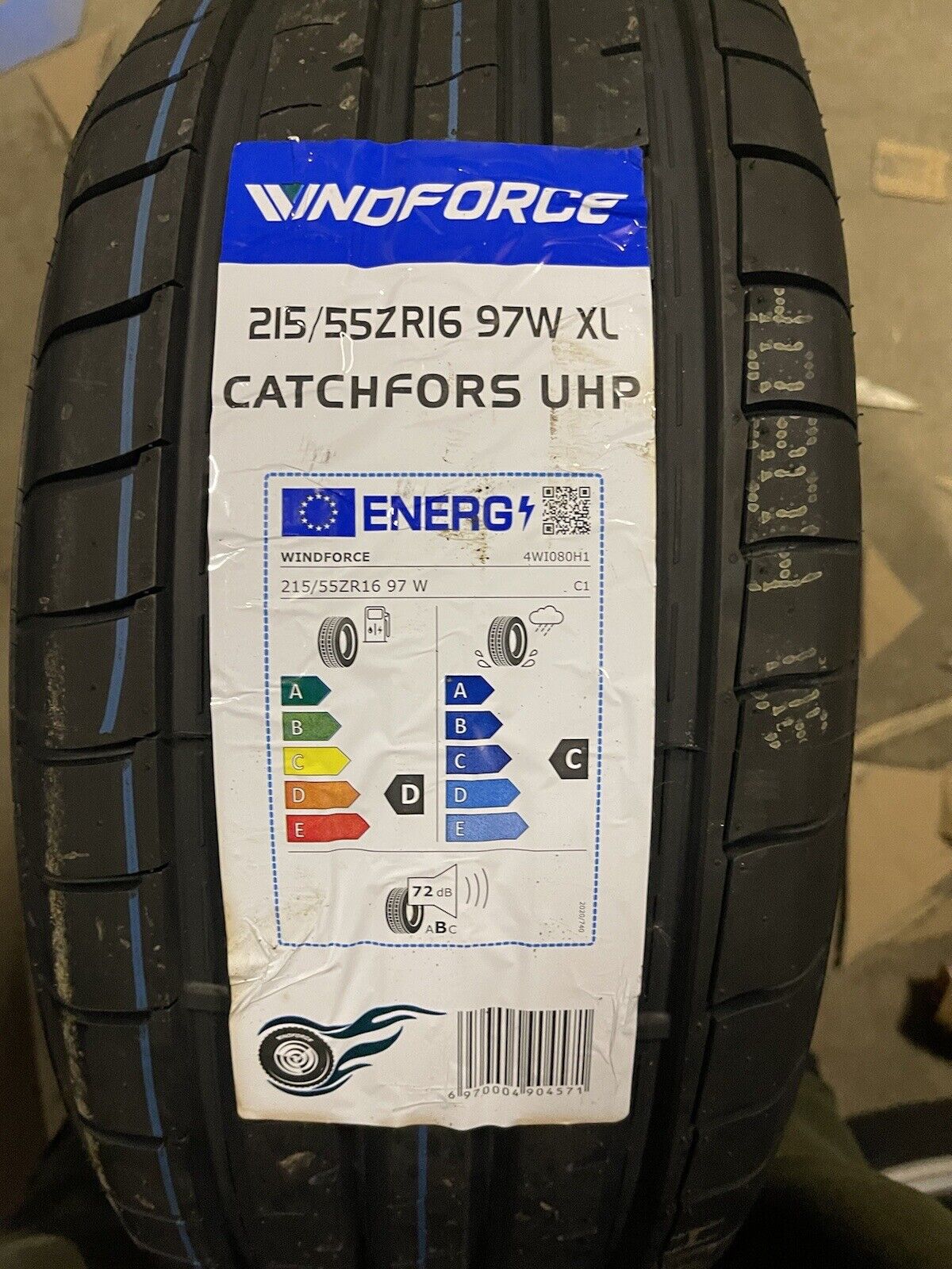 1x 215/55/16 Zr Xl Windforce Uhp Tyre A4 A6 C-max Focus Mondeo W124 Astra