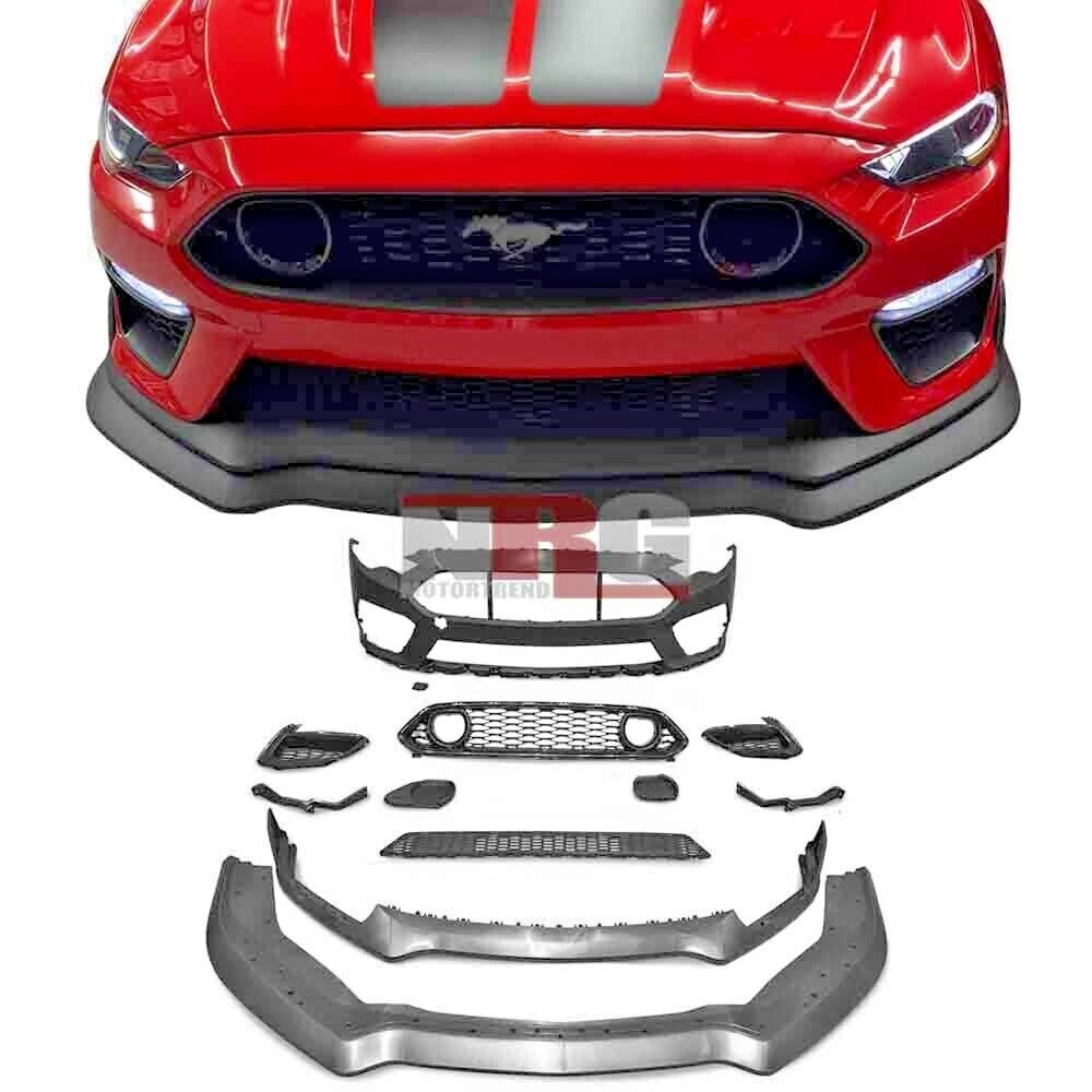 Fits 2018-2023 Ford Mustang Mach 1 Style Front Bumper replacement + Lip