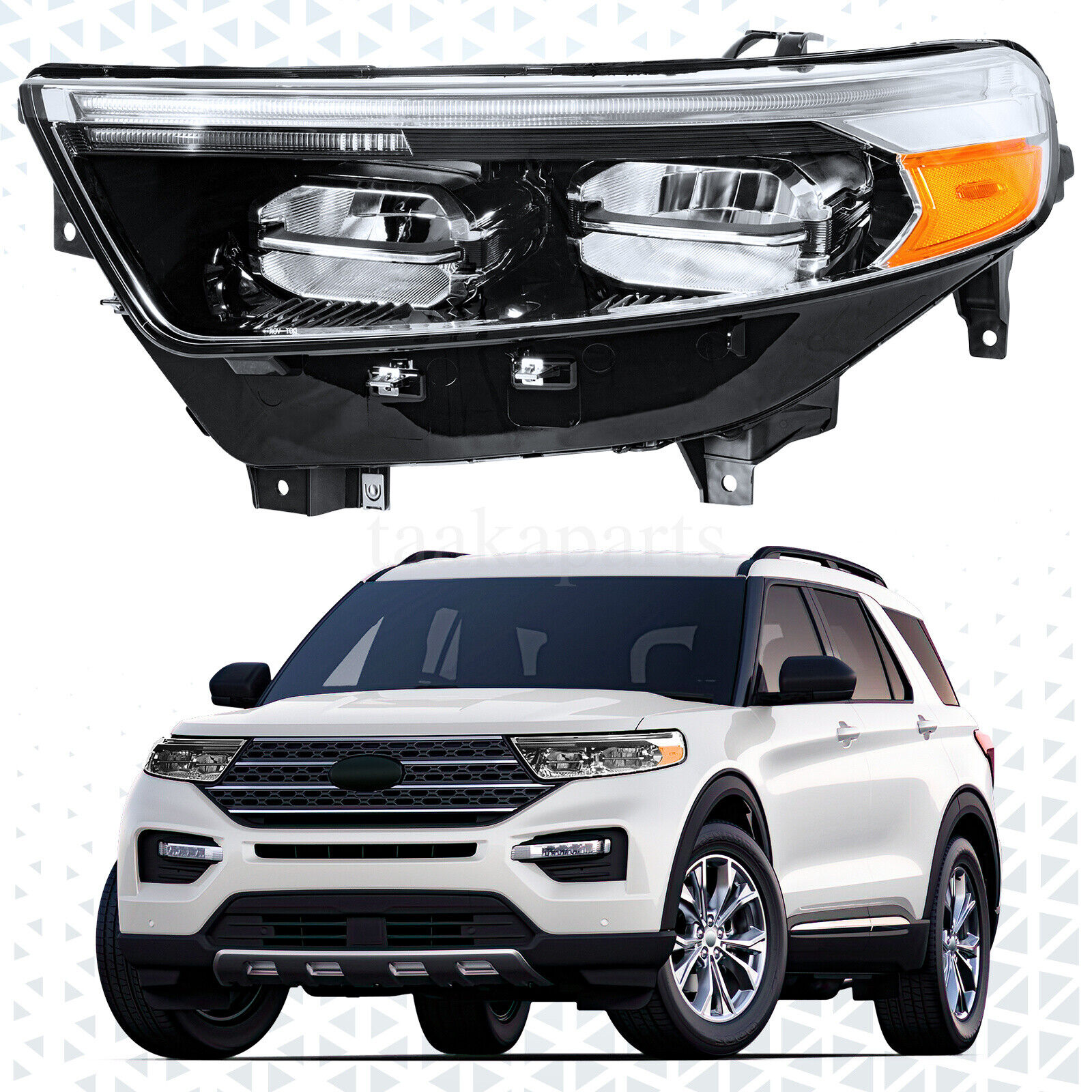 LED Headlight Headlamp Driver LH For 2020 2021 2022 Ford Explorer XLT Limited
