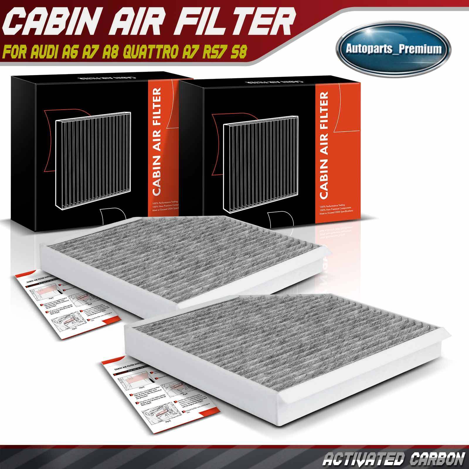 2x Activated Carbon Cabin Air Filter for Audi A6 A7 Quattro A8 Quattro A7 S7 S6