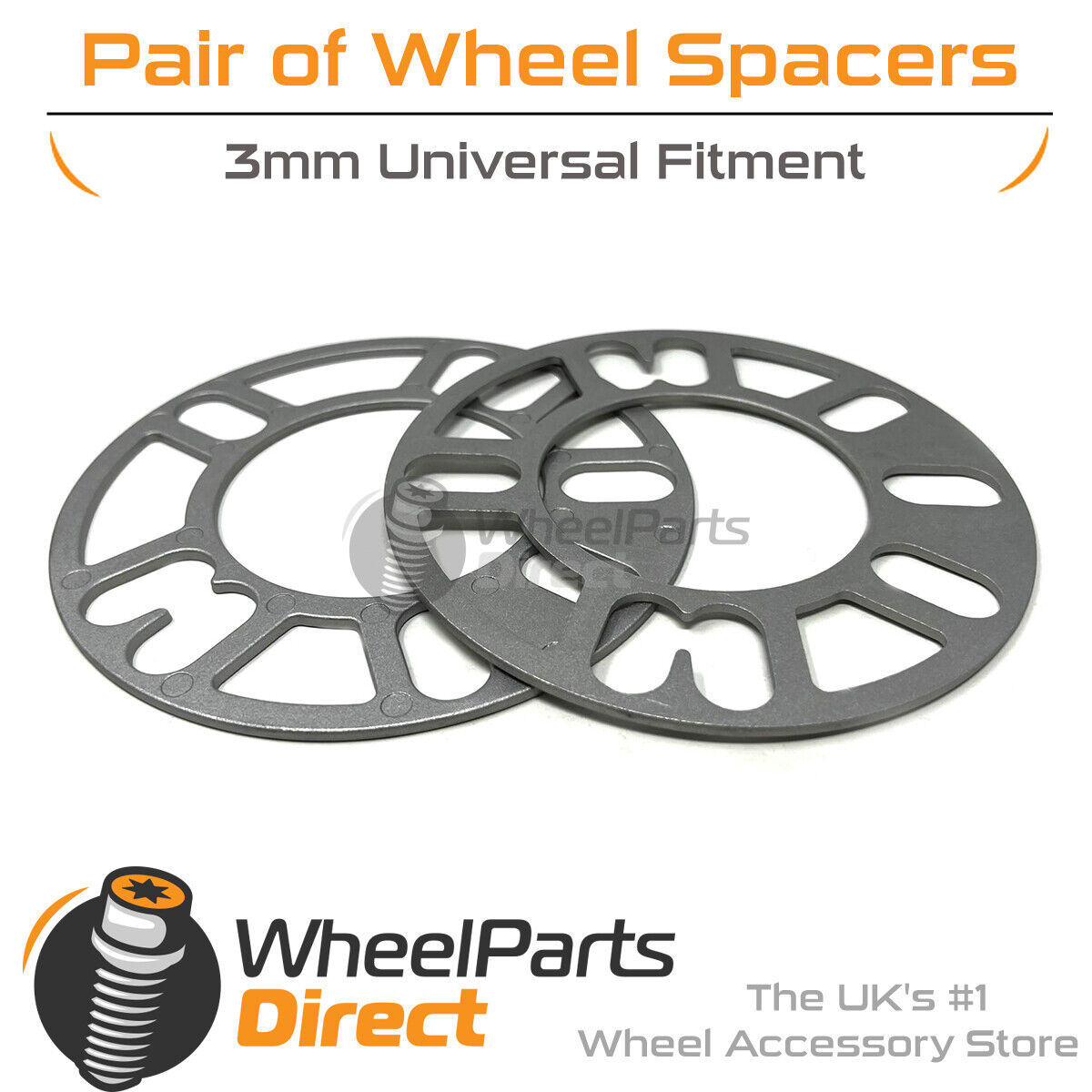 Wheel Spacers (2) 3mm Universal for Daihatsu YRV 01-04