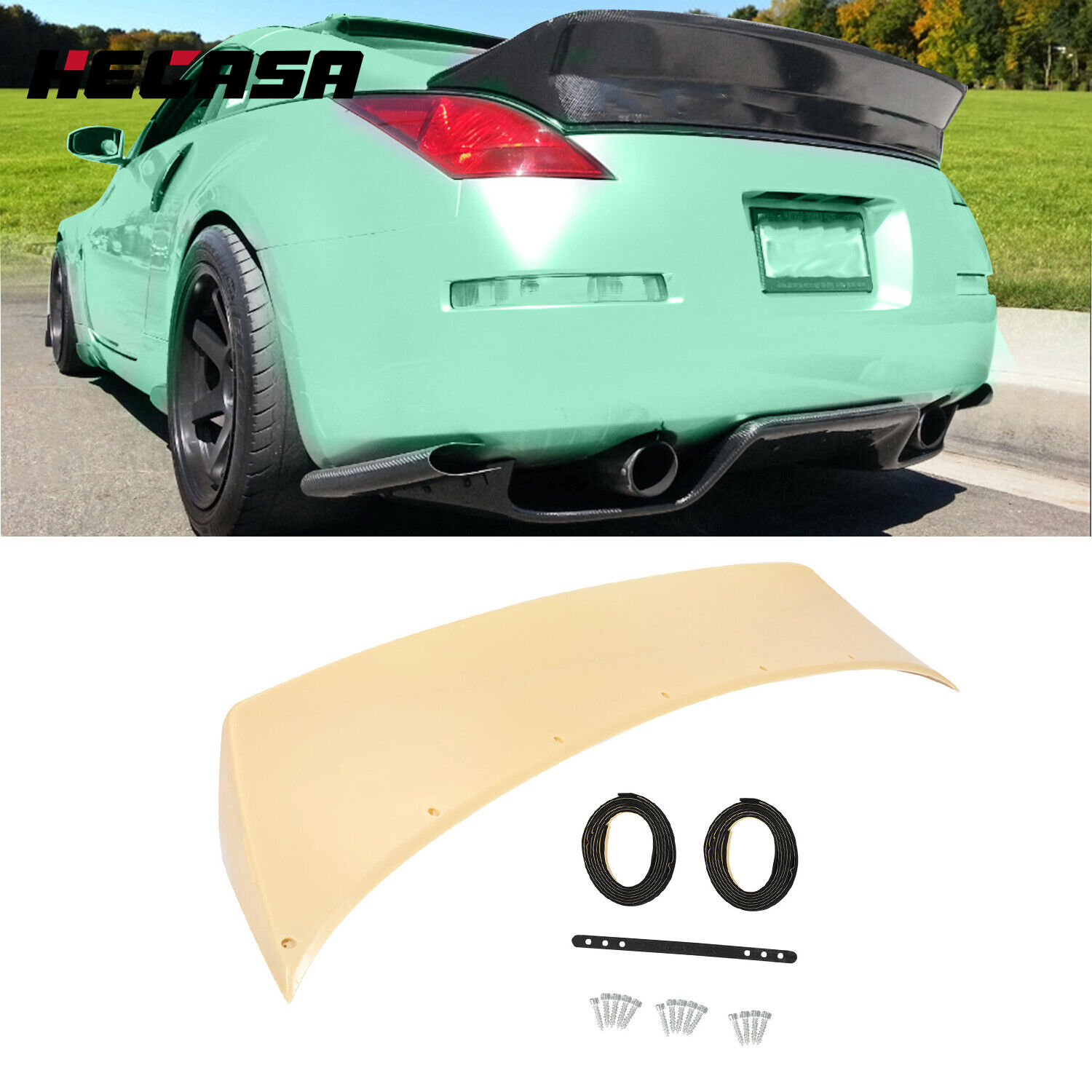 HECASA Rear Trunk Spoiler Wing Ducktail Lip For 2003-2008 Nissan 350Z RB Style