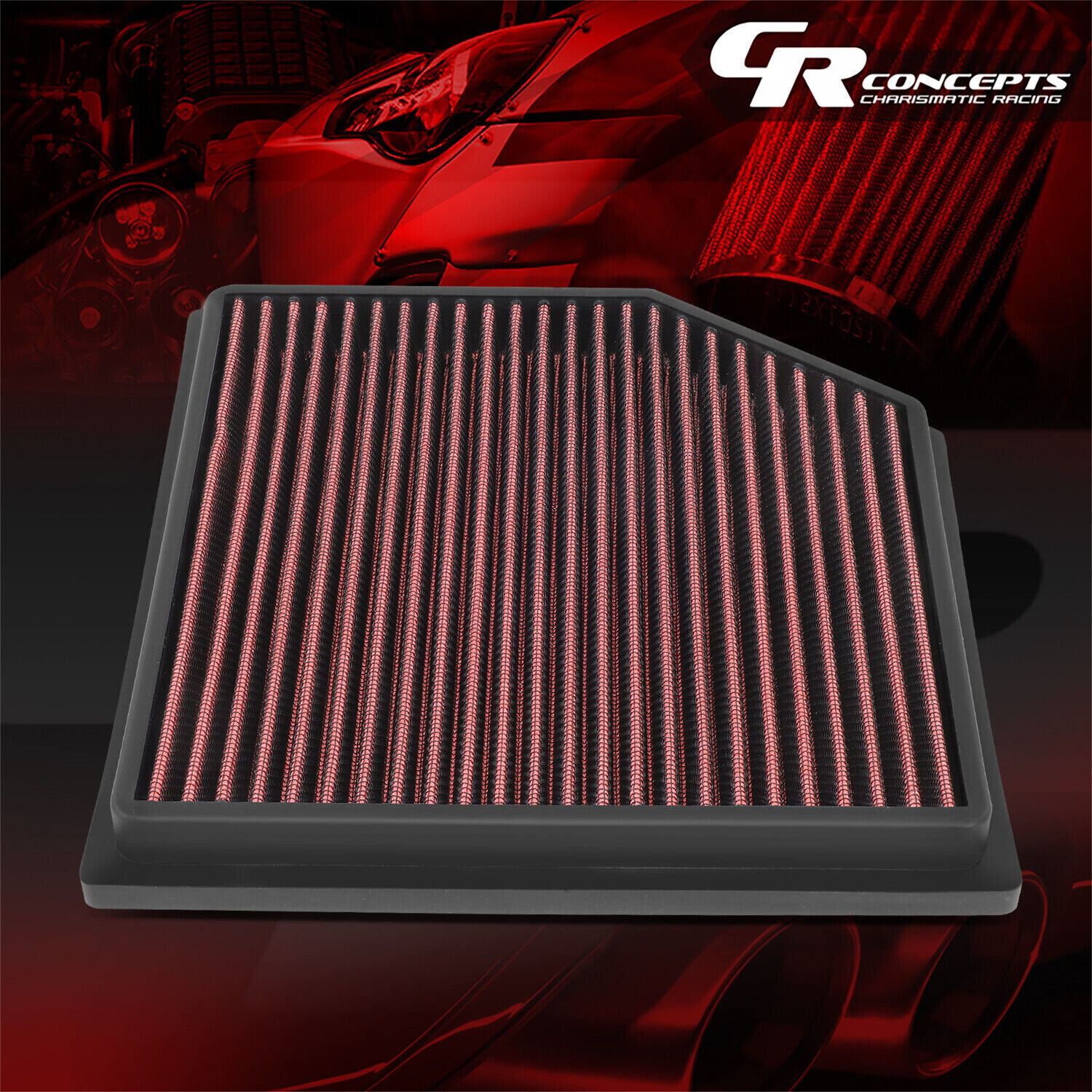 RED WASHABLE HIGH FLOW AIR FILTER FOR 14-17 LEXUS IS200t-350 13-16 GS 200-450h