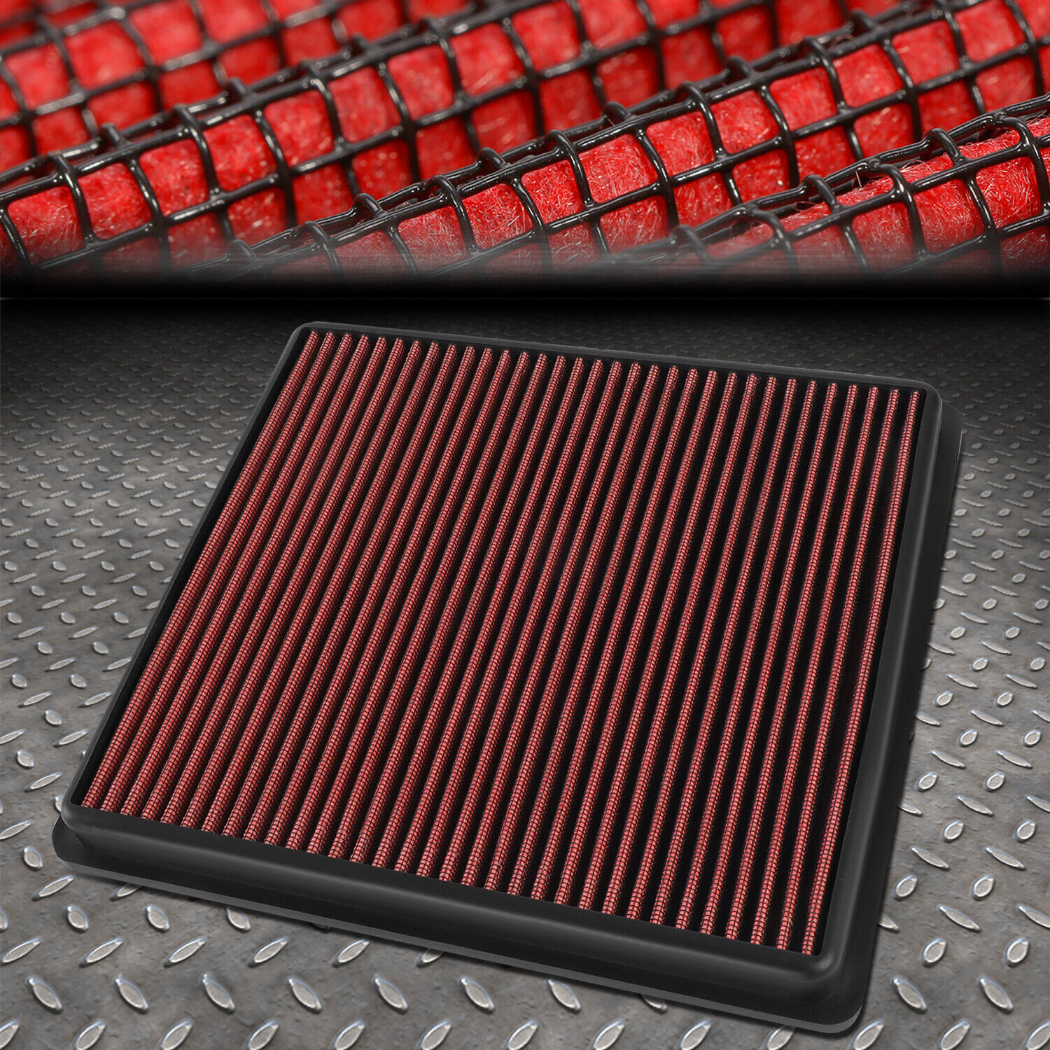 FOR F150/SUPER DUTY/EXPEDITION RED REUSABLE/DURABLE AIR FILTER INTAKE PANEL