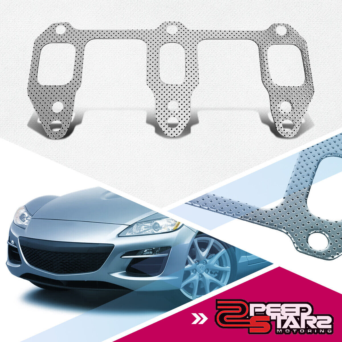 Metallic Graphic Core Exhaust Manifold Header Gasket for 2004-2011 Mazda RX-8