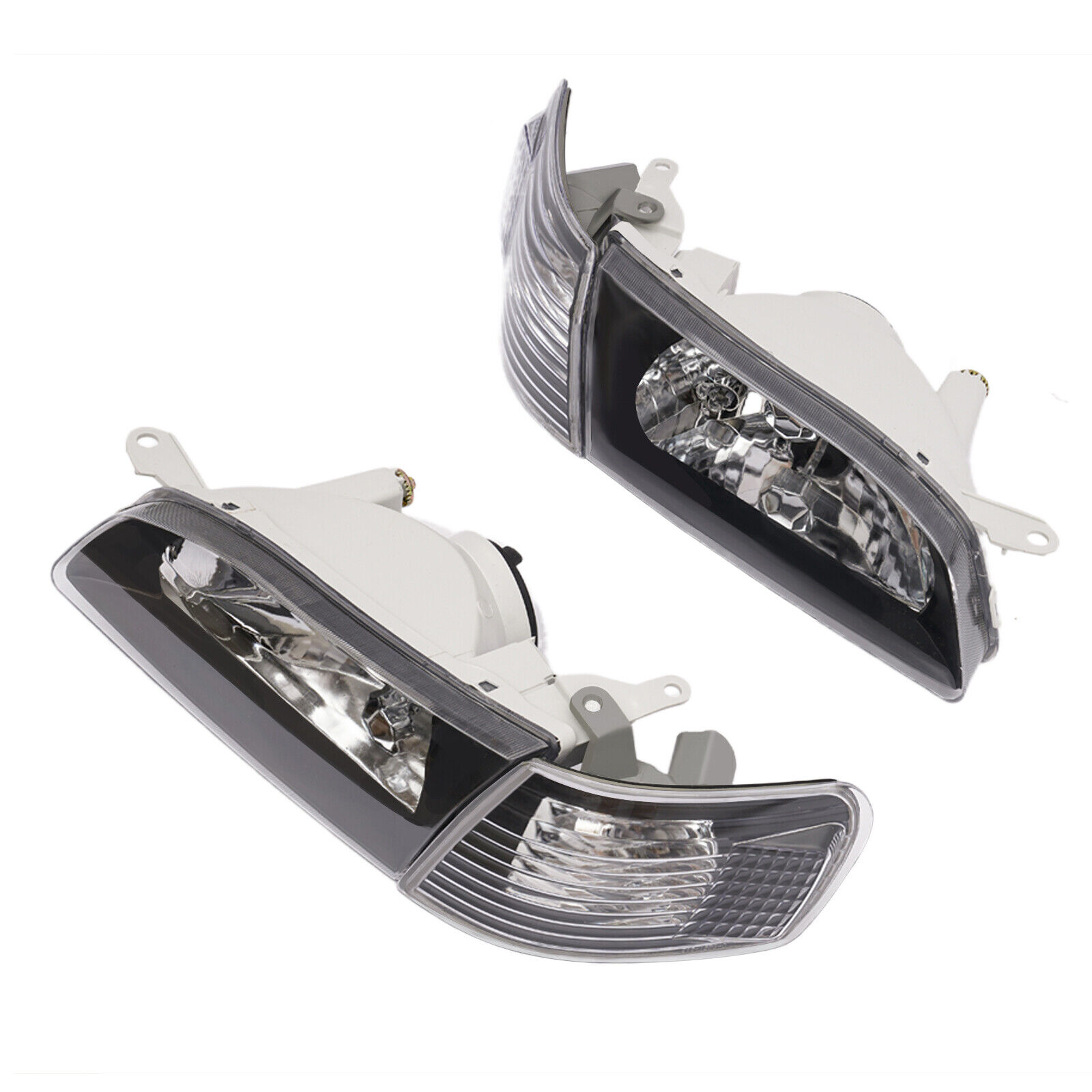 For Toyota Tercel 1995 96 - 99 Pair Headlights Black Factory Style Left + Right