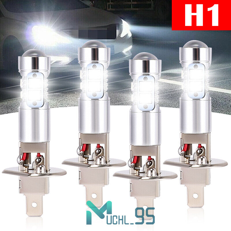 4x H1 LED Headlight Bulbs Conversion Kit High Low Beam 6500K Super Bright White