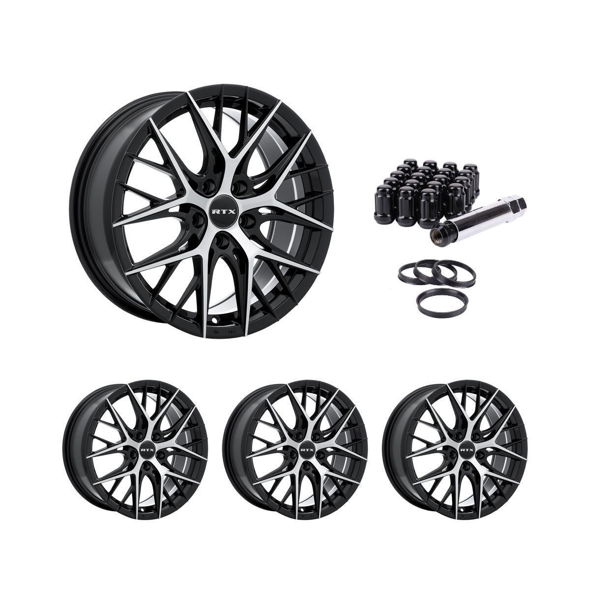 Wheel Rims Set with Black Lug Nuts Kit for 95-96 Mercedes-Benz C220 P907895 17 i