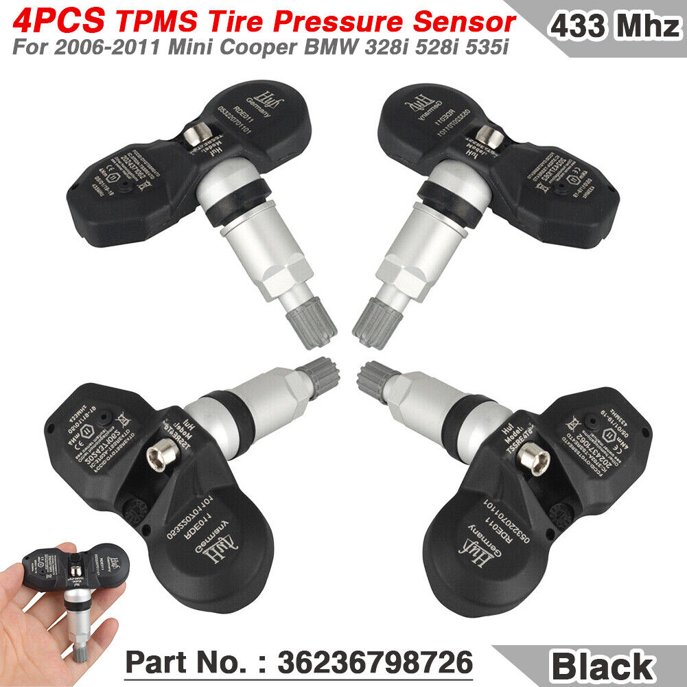(4) TPMS Tire Pressure Sensor For BMW 328i 335i 528i 550i 750i X5 36236798726 