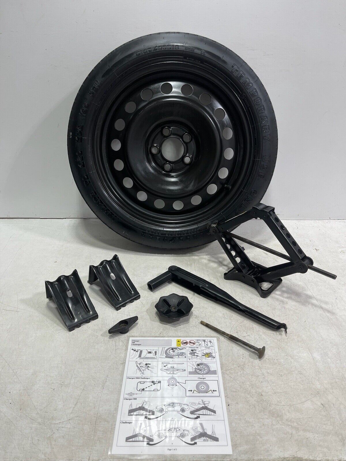 2006 - 2023 Dodge Charger Challenger Spare Tire Kit  Jack Tool OEM T145/80D18
