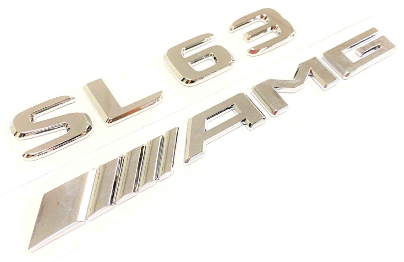 #2 CHROME SL63+AMG FIT MERCEDES REAR TRUNK EMBLEM BADGE NAMEPLATE DECAL NUMBERS