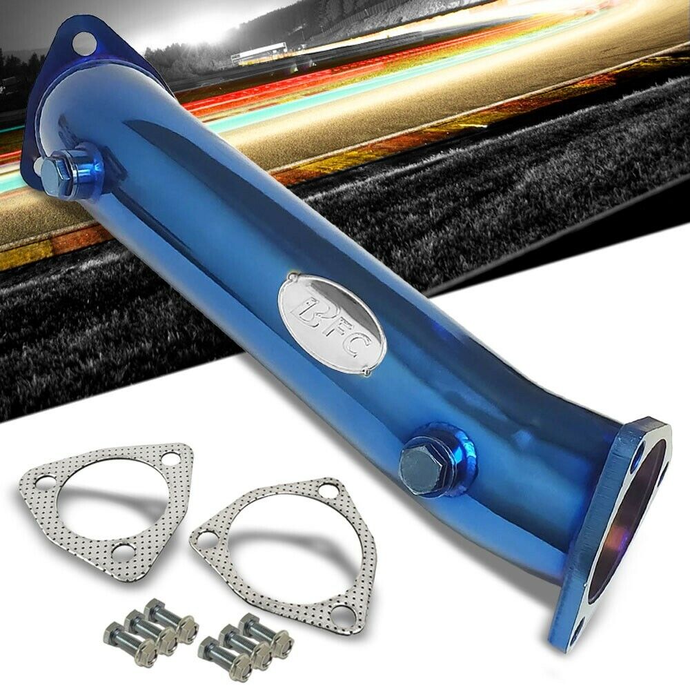 BFC Titanium Blue High Flow Exhaust Test Pipe Downpipe For 96-05 A4 B5 B6 1.8T