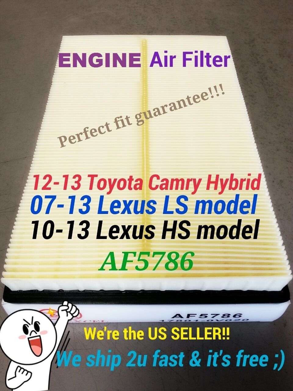Engine Air Filter For CAMRY HYBRID AVALON RAV4  ES300h  HS250h 17801-0V020