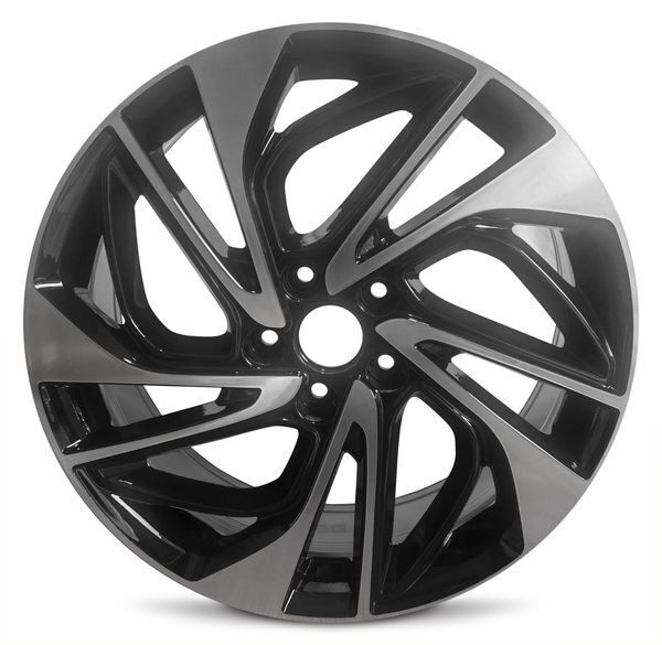 New 19x7.5 inch Wheel for Hyundai Tuscon 16-21 Black Machined Face Alloy Rim