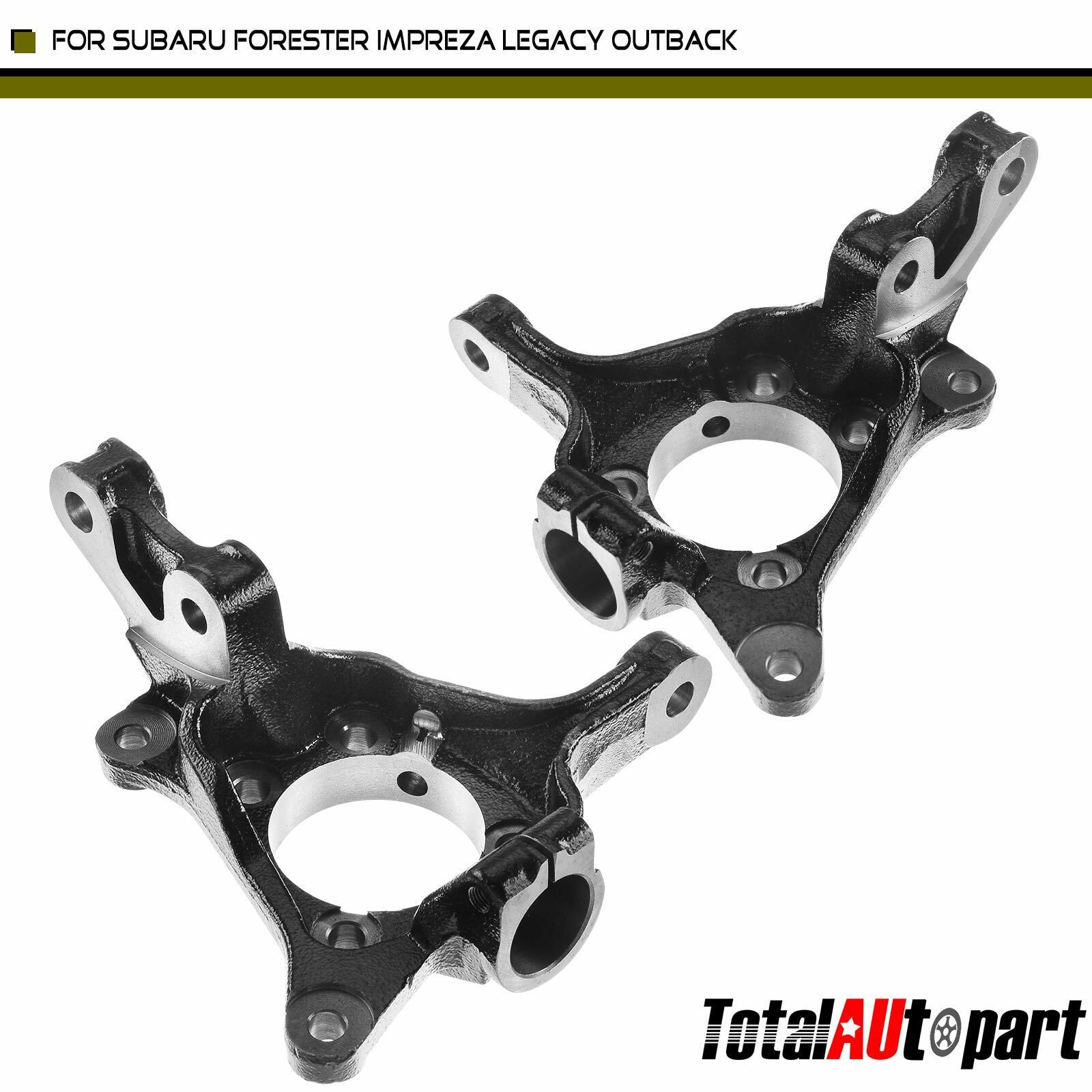 2x Steering Spindle Knuckles Front for Subaru Forester Impreza Legacy Outback