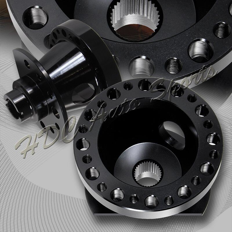 For Honda Civic/CRX/Integra Black Aluminum Steering Wheel 6-Hole HUB Adapter Kit