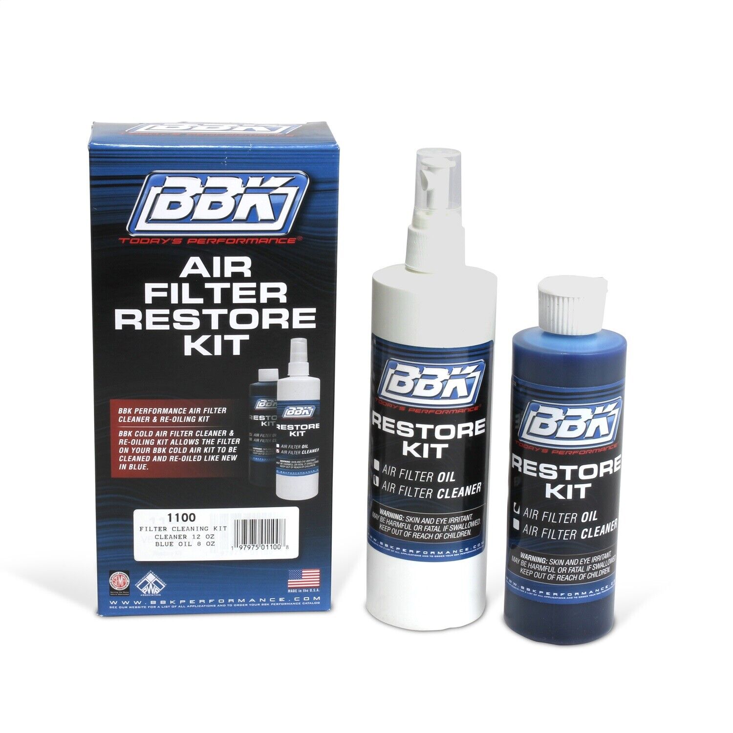 BBK Performance 1100 Cold Air Intake Filter Cleaner/Re-Oiling Kit - Blue Oil