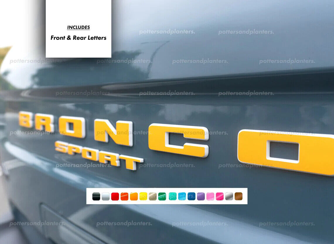 For Ford Bronco SPORT 2021 - 2024 Front & Rear Grille Letter Vinyl Decal Set