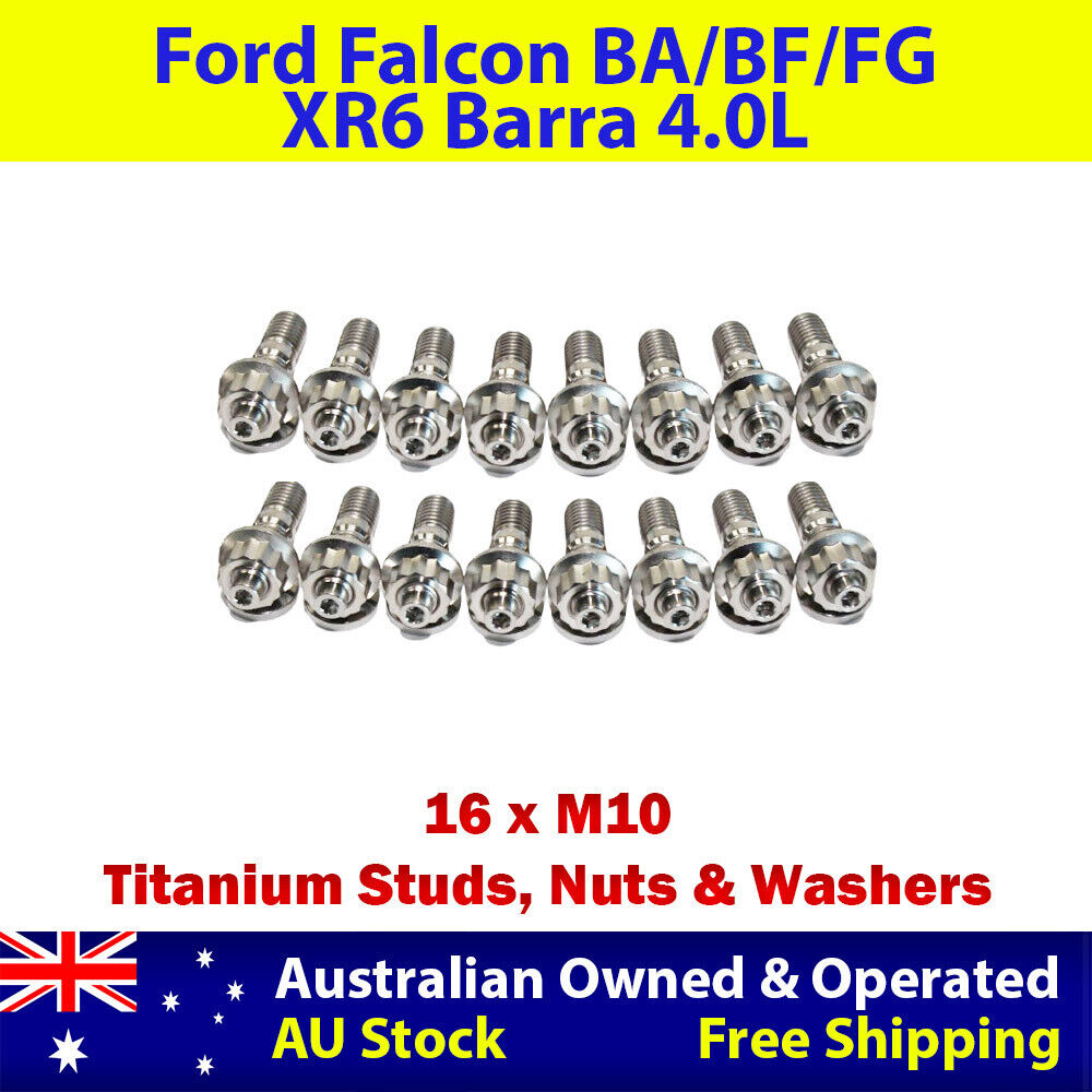 Titanium Exhaust Manifold & Turbo Stud Kit For Ford Falcon XR6 BA/BF/FG Barra