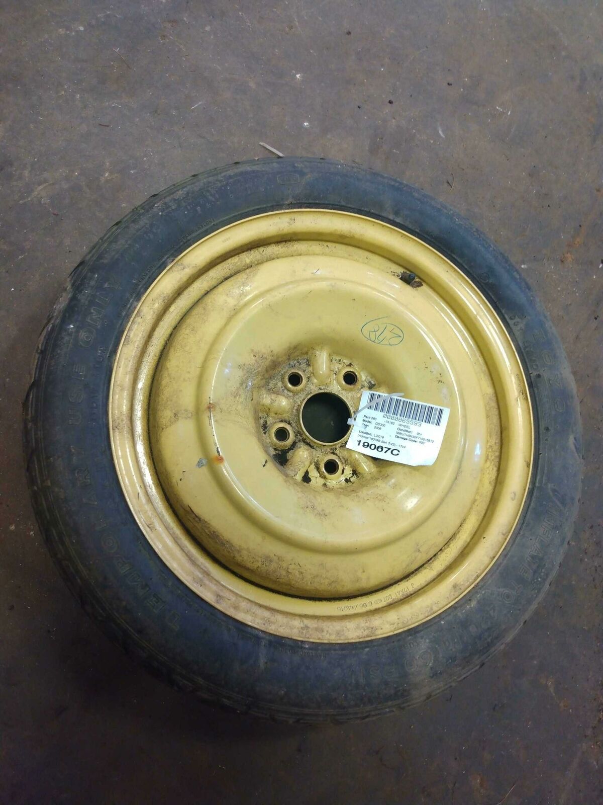 Spare Tire and Wheel Lexus IS250 GS300 GS350 GS400 17x4\
