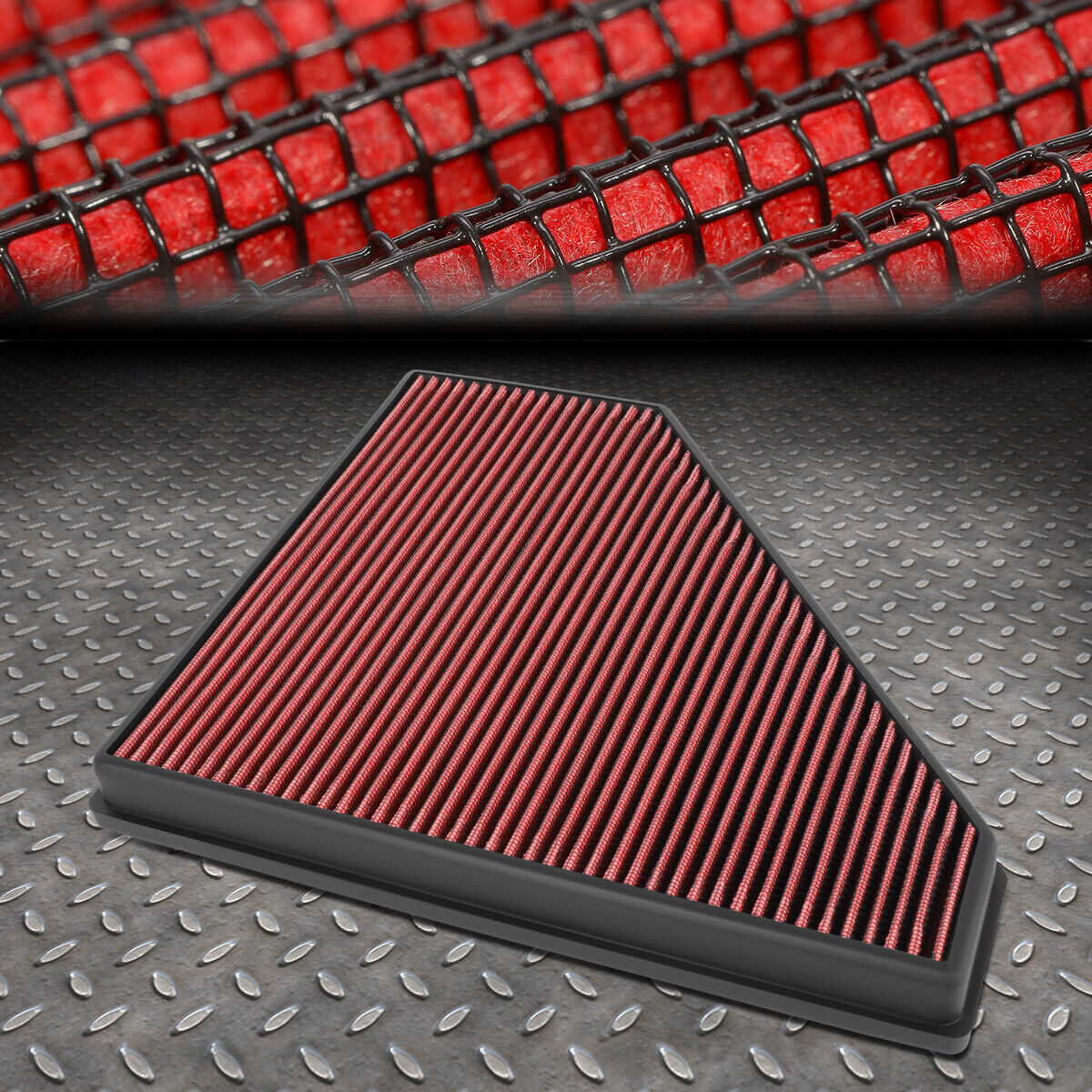 FOR 13-19 CADILLAC ATS/CTS /16+ CAMARO 2.0/2.5/3.6 DROP-IN PANEL AIR FILTER RED