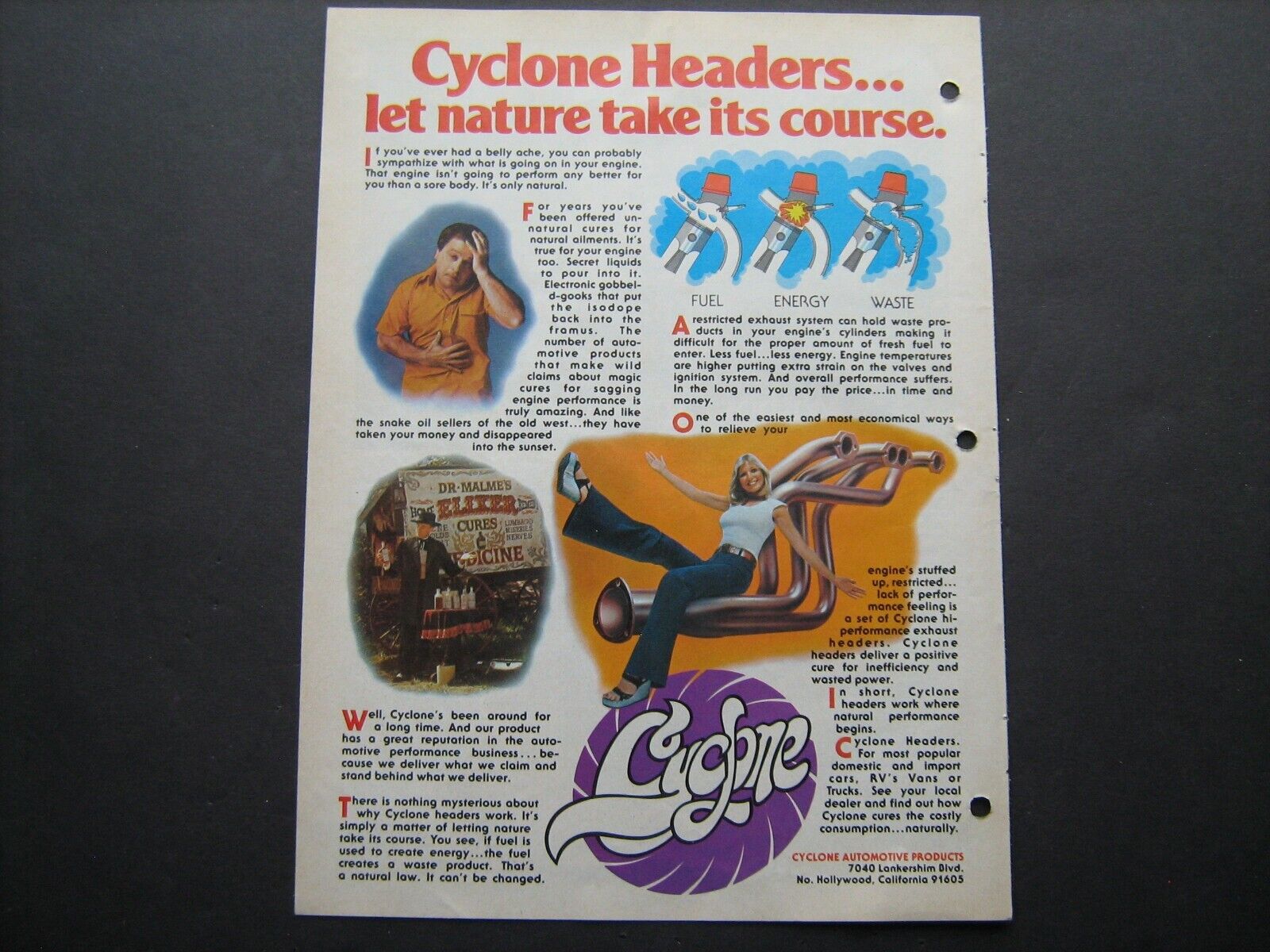 1977 Cyclone Header's--vintage ad from neat speed equipment estate collection