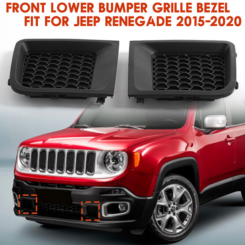 Pair For Jeep Renegade 2015 2016 2017 2018 Front Bumper Cover Bezel Lower Grille