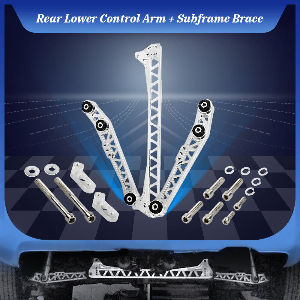 Rear Lower Control Arms+Subframe Brace For 92-95 Honda Civic 94-01 Acura Integra