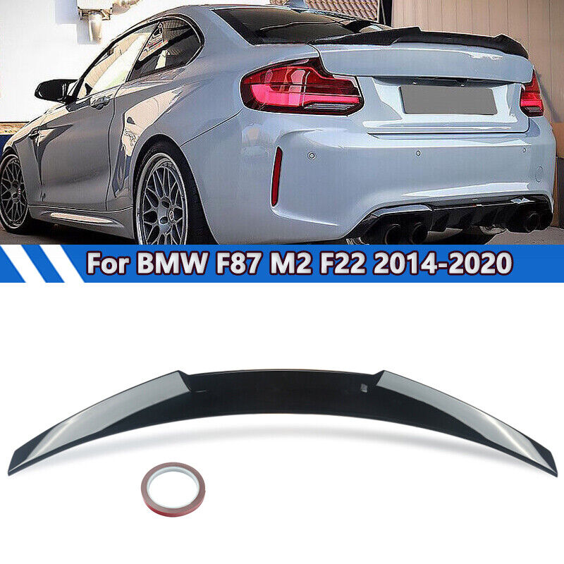 For BMW F87 M2 F22 M240i 2014-2020 Gloss Black Highkick Rear Trunk Spoiler Wing