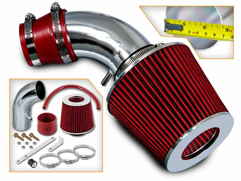 Short Ram Air Intake Kit + RED Filter for 01-05 Hyundai Accent 1.6L L4