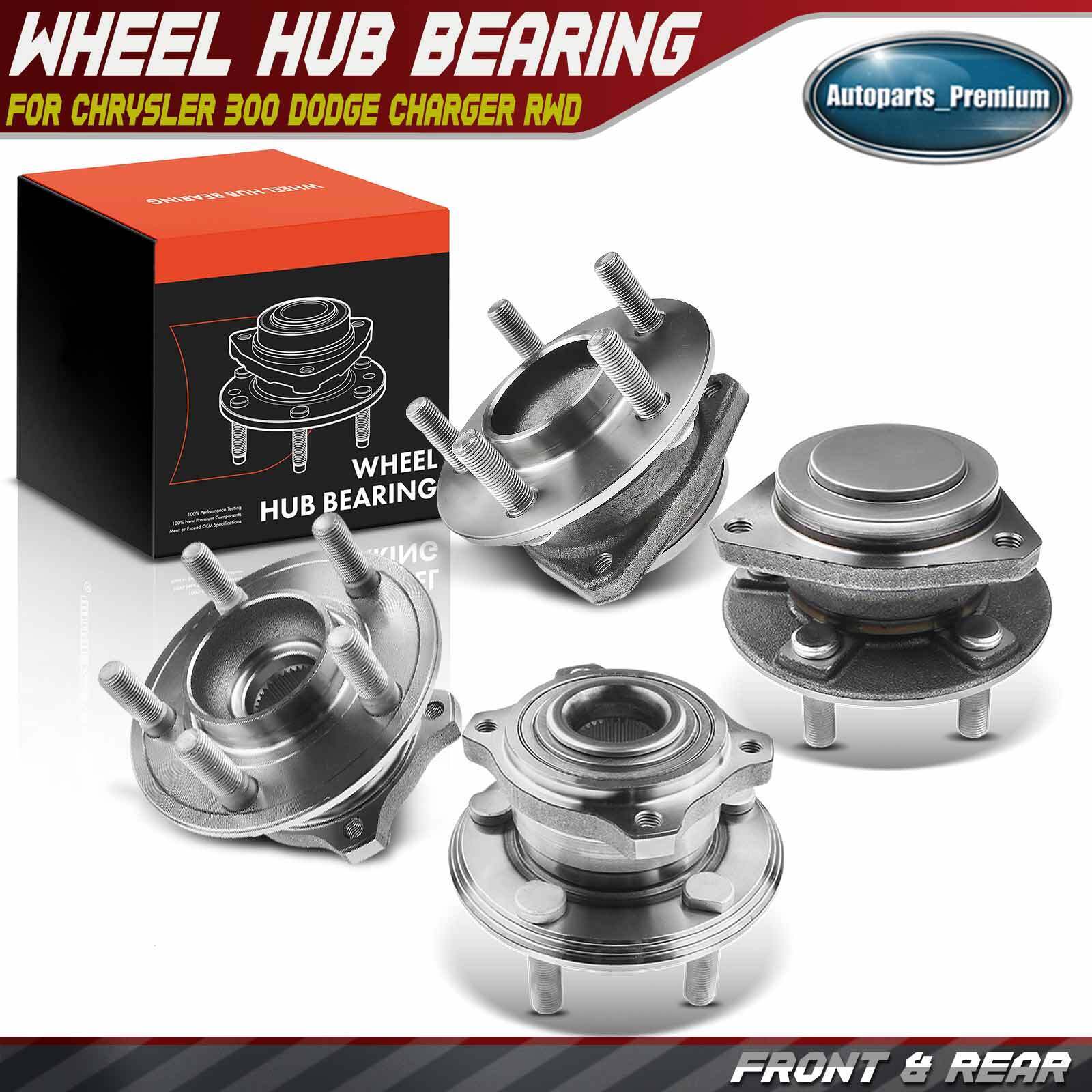 4x Front and Rear Wheel Hub Bearing Assembly for Chrysler 300 Dodge Charger RWD