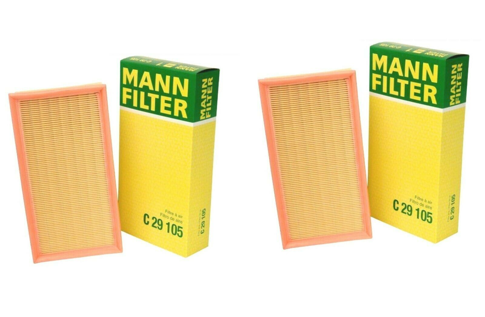 Mann Pair Set of 2 Engine Air Filters C 29 105 For BMW E38 750iL 1995-2001