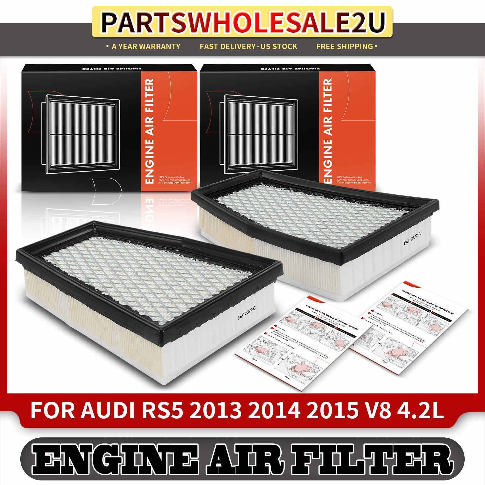 2x Left & Right Sides Engine Air Filter for Audi RS5 2013-2015 4.2L 8T0133844A