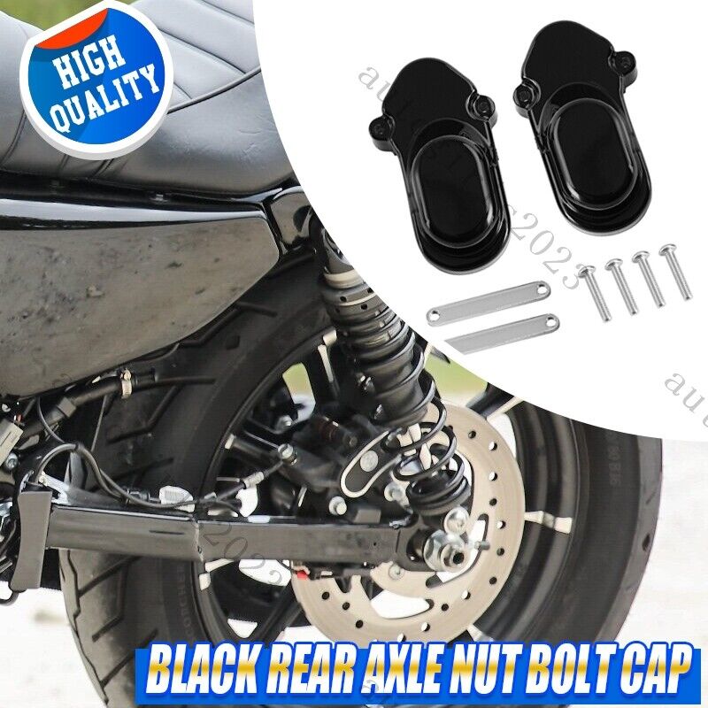 2Pcs Rear Axle Cover Nut Bolt Caps ABS Fit For Harley Sportster 1200 XL1200V 883