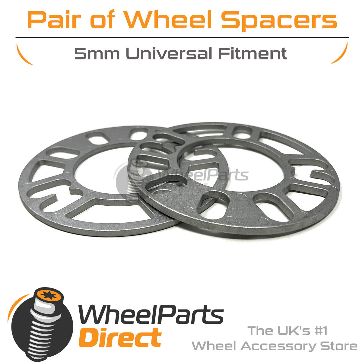 Wheel Spacers (2) 5mm Universal for Peugeot 206 98-10