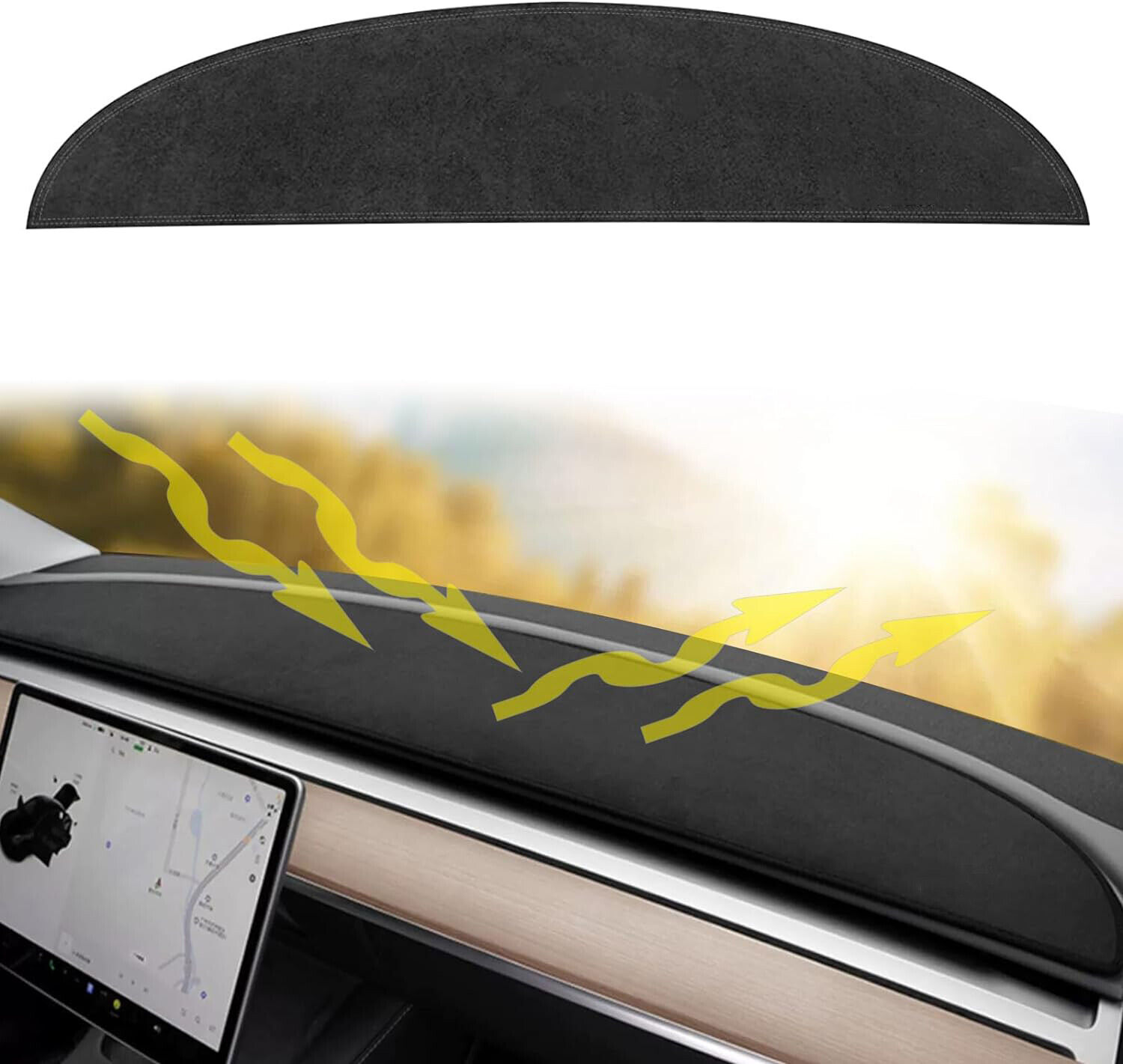 Dashboard Cover for Tesla Model 3/Y Flannel Dashboard Pad Dash Mat Accessories