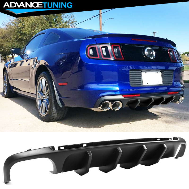 Fits 13-14 Ford Mustang Shelby V2 Style Unpainted Rear Bumper Lip Diffuser PP