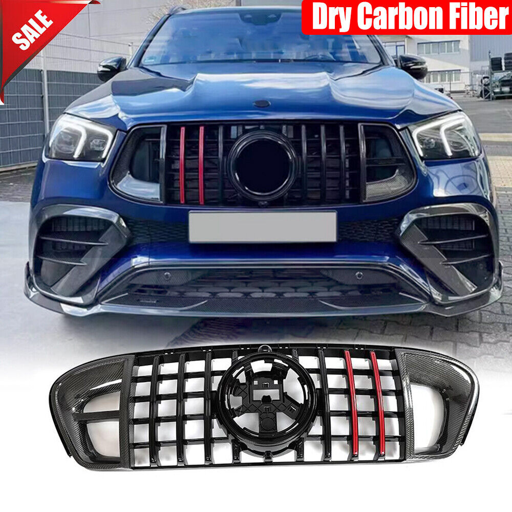 For Mercedes Benz W167 C167 GLE63 AMG SUV 2021-23 Dry Carbon Front Kidney Grille