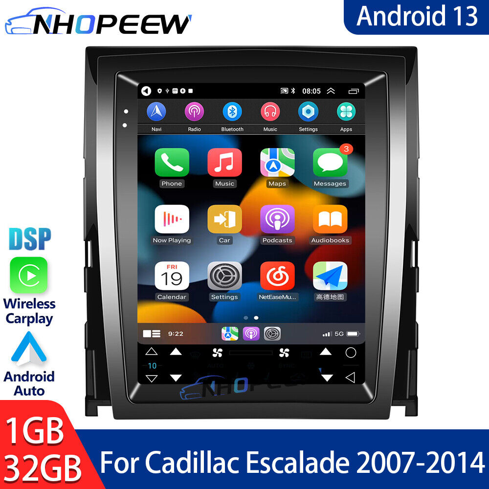 For Cadillac Escalade 2007-2014 Android 13 Carplay Car Stereo Radio GPS Navi BT